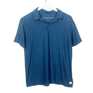 Vuori mens strato polo shirt blue short sleeve